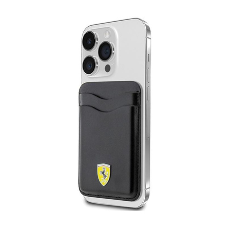 Ferrari Wallet Cardslot MagSafe Leather 2023 - Mágneses pénztárca (fekete)