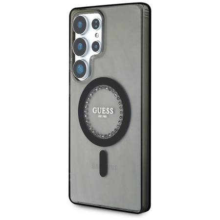 Guess Rhinestones Printed Classic Logo MagSafe - pouzdro pro Samsung Galaxy S25 Ultra (černé)