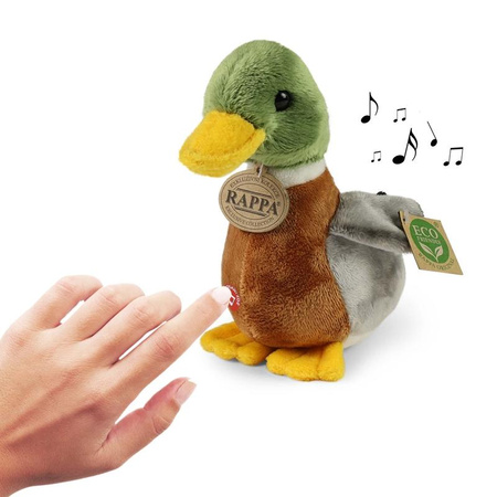 MASKOTKA PLUSZOWA KACZKA Z DŹWIĘKIEM REALISTYCZNA 22cm RAPPA KACZUSZKA ECO