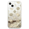 Guess Peony Liquid Glitter - pouzdro pro iPhone 13 mini (zlaté)