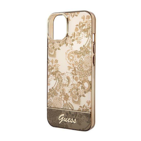 Guess Porcelain Collection - pouzdro pro iPhone 14 Plus (okrové)