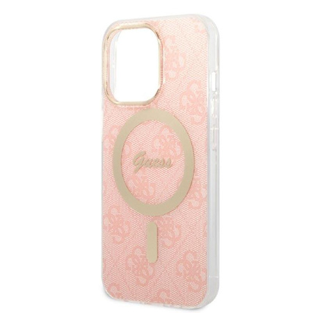 Guess Bundle Pack MagSafe 4G - MagSafe iPhone 13 Pro Max Case + Charger Set (pink/gold)