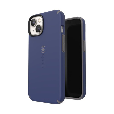 Speck CandyShell Pro - iPhone 14 / iPhone 13 Tasche mit MICROBAN-Beschichtung (Preußisch Blau / Wolkig Grau)
