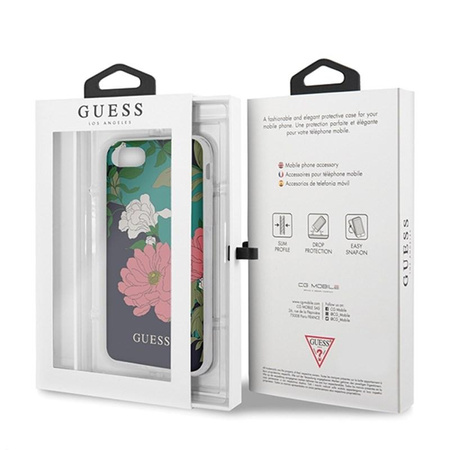 Guess Flower Shiny Collection N1 - Case iPhone SE 2020 / 8 / 7 (Black)
