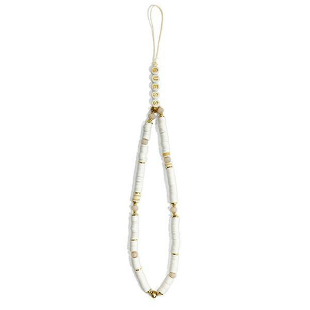 Guess Phone Strap Beads Heishi White