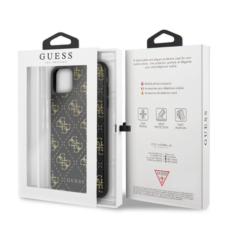 Guess Double Layer Glitter Case Peony G - pouzdro pro iPhone 11 Pro Max (černé)