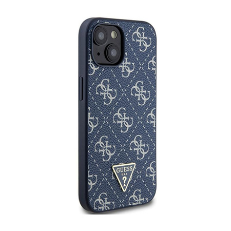 Guess 4G Triangle Metal Logo - Coque pour iPhone 15 Plus (bleu)