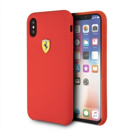 Coque rigide en silicone Ferrari - Coque iPhone Xs / X (rouge)