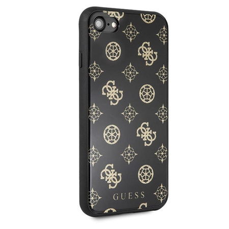 Guess Dupla rétegű csillogó tok Peony G - iPhone SE 2020 / 8 / 7 tok (fekete)