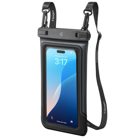 Spigen A611P Universal Waterproof Float Case 2-Pack - Waterproof Case for Smartphones up to 6.9" (Matte Black)