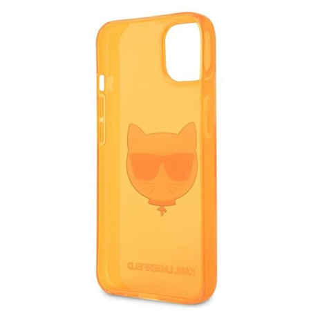 Karl Lagerfeld Choupette Head - Etui pour iPhone 13 mini (orange fluo)