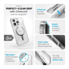 Speck Presidio Perfect-Clear Grip ClickLock & Magsafe - iPhone 15 Pro Fall (Clear / Chrom-Finish / Serene Silber)