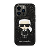 Karl Lagerfeld Glitter Flakes Ikonik - pouzdro pro iPhone 14 Pro (černé)