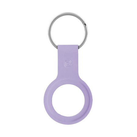 Crong Silicone Case with Key Ring – Protective keychain case for Apple AirTag 1/2 (purple)
