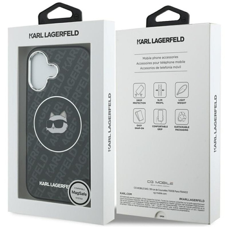 Karl Lagerfeld IML Choupette Head Logo MagSafe - Hülle für iPhone 17 (schwarz)