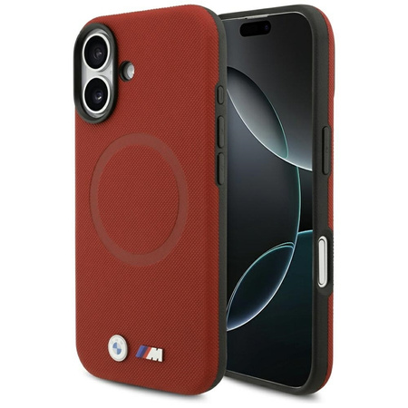 Etui do iPhone 17 do MagSafe BMW M Oryginalny Skórzany Czerwony Case