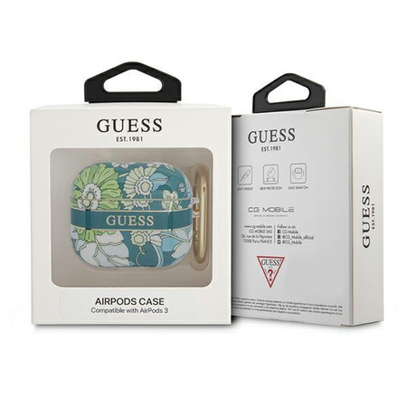 Guess Flower Strap - pouzdro pro Airpods 3 (zelené)