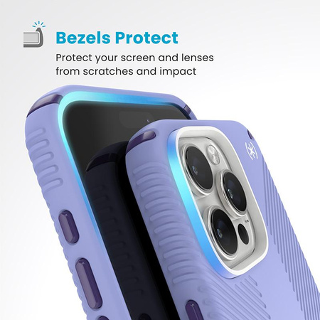 Speck Presidio2 Grip ClickLock & MagSafe - Coque iPhone 16 Pro Max (Future Lavender / Cassis Purple / White)