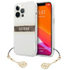 Guess 4G Stripe Brown Charm - Coque iPhone 13 Pro Max (Transparent)