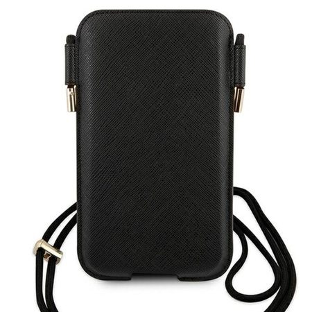 Guess Saffiano Pouch - L max 6.7" pochette pour téléphone (noir)