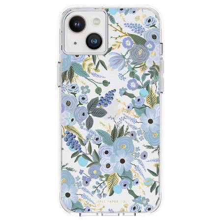 Rifle Paper Clear – Hülle für iPhone 14 Plus (Garden Party Blue)