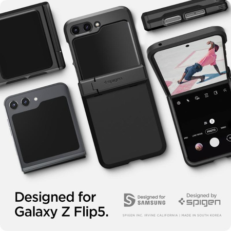 Spigen Tough Armor Pro - Gehäuse für Samsung Galaxy Z Flip 5 (Schwarz)