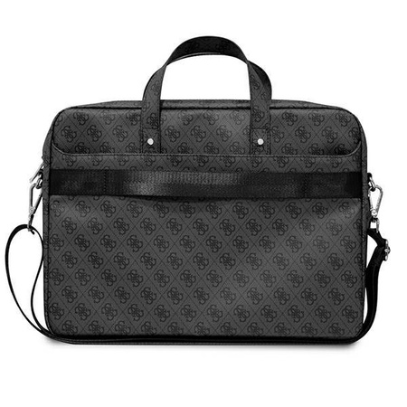 Guess Saffiano 4G Triangle Logo Computer Bag - 16" Notebook Bag (black)
