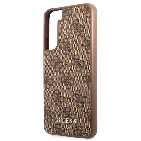 Guess 4G Metal Gold Logo - Etui Samsung Galaxy S22 (brązowy)