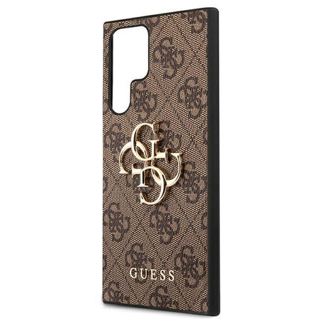 Guess 4G Big Metal Logo - Étui Samsung Galaxy S22 Ultra (marron)