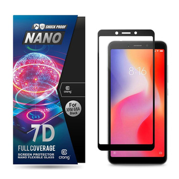 Crong 7D Nano Flexible Glass - 9H teljes képernyő hibrid üveg Xiaomi Redmi 6/6A számára