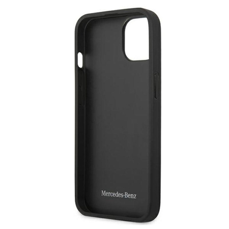 Mercedes bőr perforált terület - iPhone 13 tok (sötétkék)
