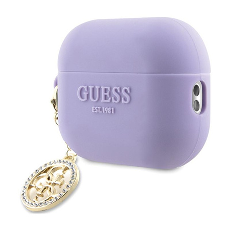 Guess 3D gumi 4G Diamond Charm - AirPods Pro 2 tok (lila)