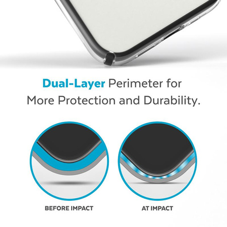 Speck Presidio Perfect-Clear with Impact Geometry + MagSafe - iPhone 14 Pro Max Case with MICROBAN Coating (Clear / Black)