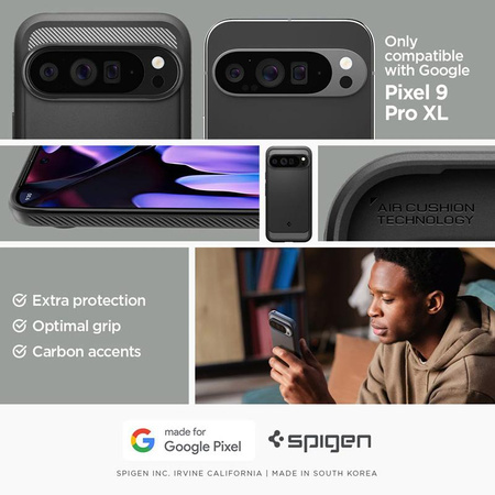 Spigen Rugged Armor - Gehäuse für Google Pixel 9 Pro XL (Mattschwarz)