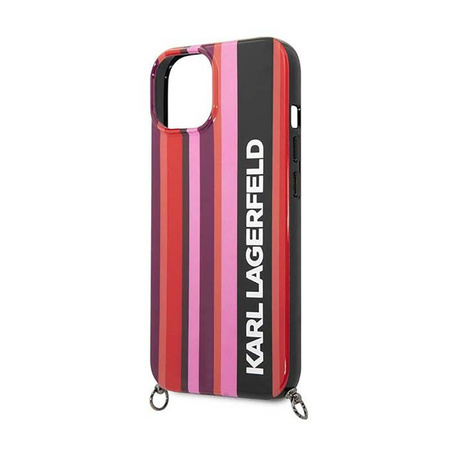 Karl Lagerfeld Color Stripes Strap - pouzdro pro iPhone 14 (růžové)