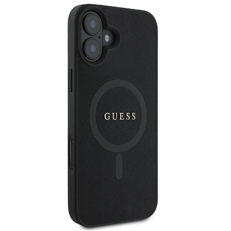 Guess Saffiano Classic Logo MagSafe - iPhone 16 Plus tok (fekete)