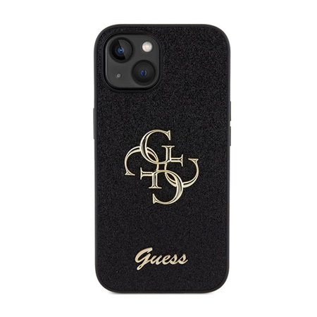 Guess Glitter Script Big 4G - iPhone 15 Plus Case (black)