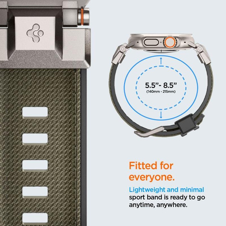 Spigen DuraPro Armor - Bracelet pour Apple Watch 44/45/46/49 mm (Vert militaire)