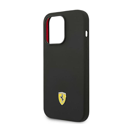 Ferrari Silicone Metal Logo - Etui iPhone 14 Pro (czarny)
