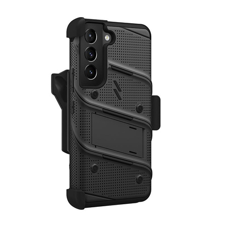 ZIZO BOLT Series - Armored case for Samsung Galaxy S22 with 9H glass for screen + holder with stand (black)