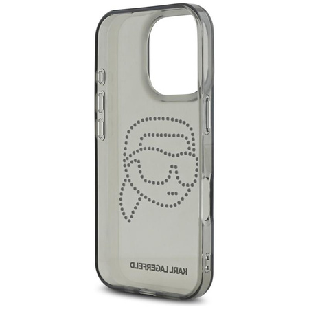 Karl Lagerfeld IML Rhinestones Karl Head - Hülle für iPhone 16 Pro (schwarz)