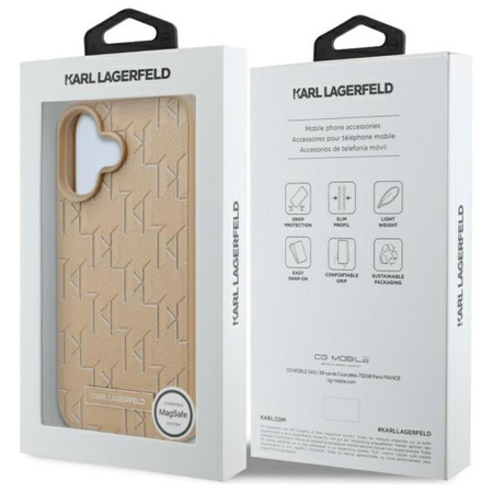 Karl Lagerfeld Hot Stamp MagSafe - iPhone 16 Case (beige)