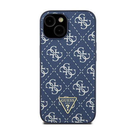 Guess 4G Triangle Metal Logo - Coque pour iPhone 15 Plus (bleu)