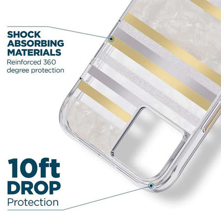 Case-Mate Pearl Stripes MagSafe - Hülle verziert mit Perlmutt für iPhone 14 Plus (Pearl Stripes)