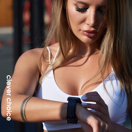 Crong Duo Sport - Apple Watch Armband 38/40/41/42 mm (Grau/Schwarz)