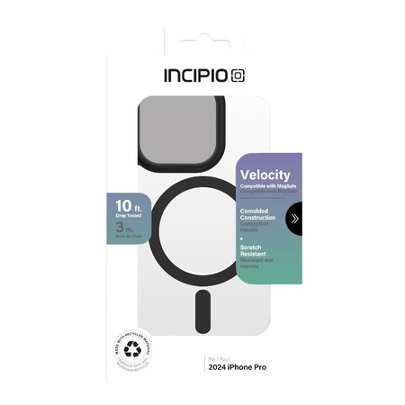 Incipio Velocity MagSafe - Coque pour iPhone 16 Pro (transparent / noir)