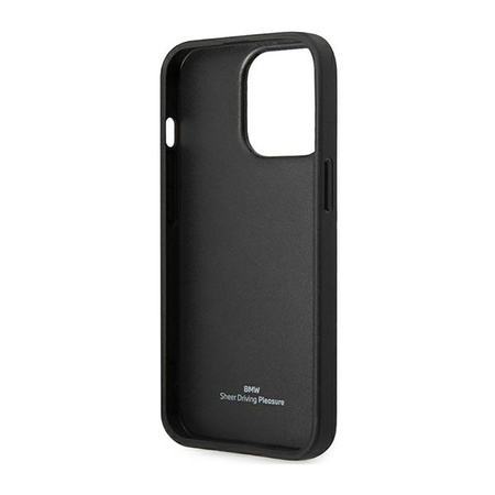 BMW Leather Blue Dots - Coque pour iPhone 14 Pro (noir)