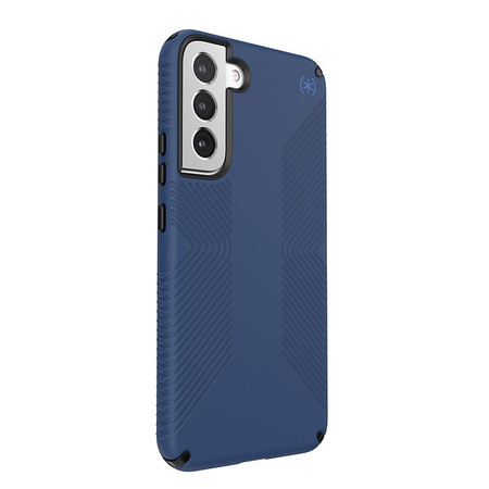 Speck Presidio2 Grip - Étui pour Samsung Galaxy S22+ avec revêtement MICROBAN (Bleu côtier/Noir)