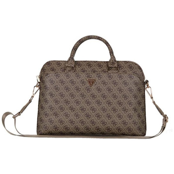 Guess 4G Zipper Pocket Triangle Logo - 15" Notebook Bag (brown)