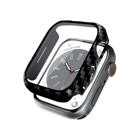 Crong Hybrid Watch tok - tok üveggel Apple Watch 41mm-es órához (Carbon)